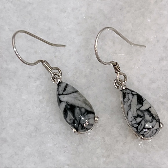 Austrian Pinolith Sterling Silver Dangle Earrings - Picture 4 of 10
